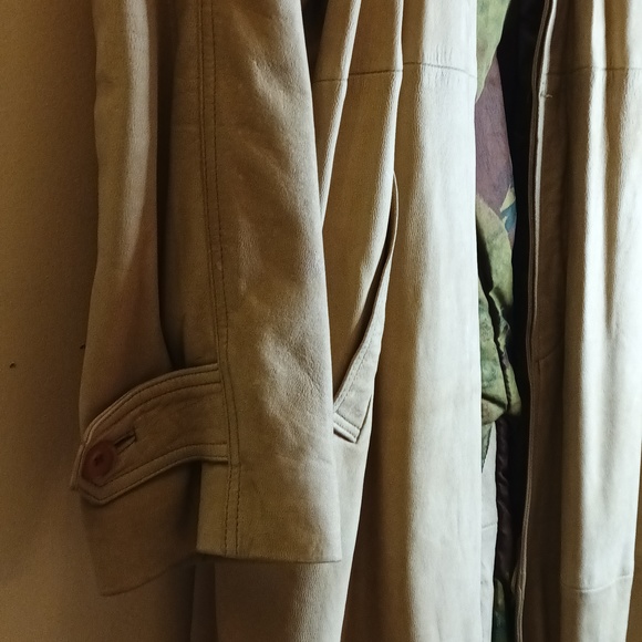 Vintage Dark Tan Leather Men's Full Body Long Duster XL - Picture 4 of 16